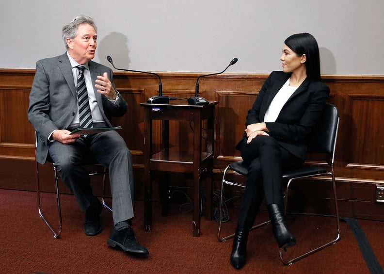 WASHINGTON, DC - APRIL 24:  Reality TV-Star Kourtney Kardashian (R) joins Environmental Working Group President Ken Cook at a briefing on Capitol Hill in support of bipartisan legislation aimed at reforming how the FDA regulates the personal care products