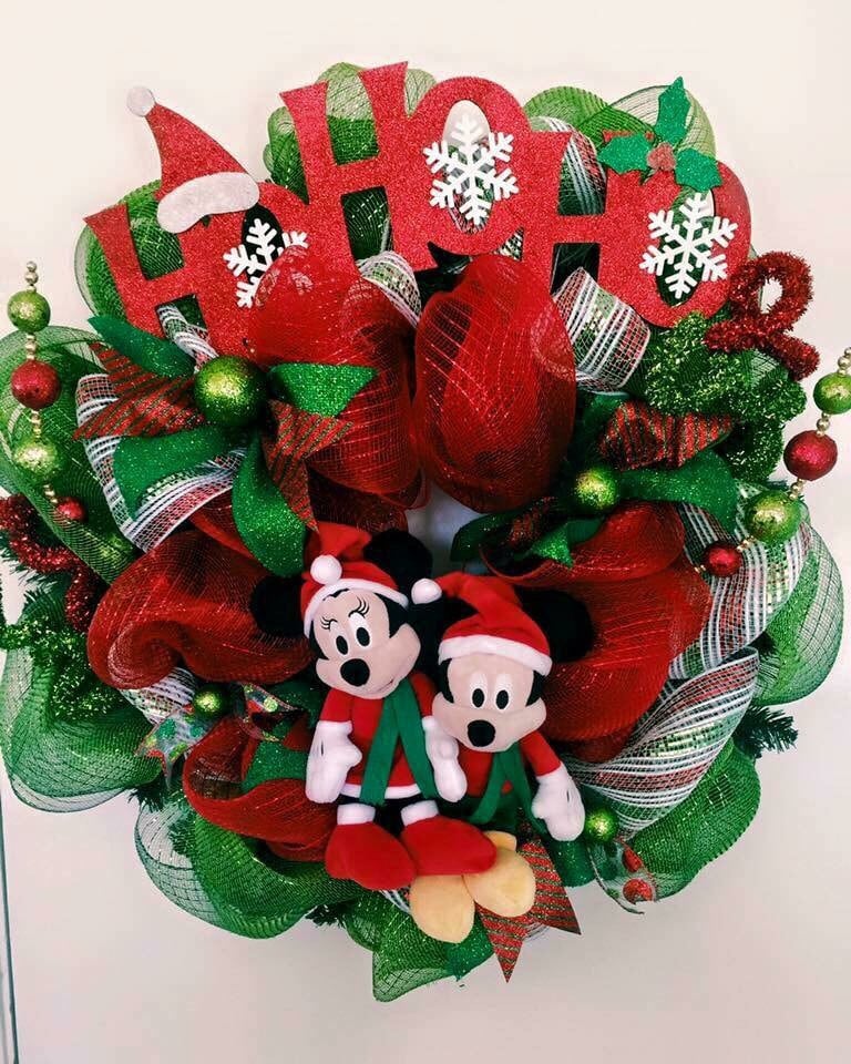 Minnie and Mickey Wreath