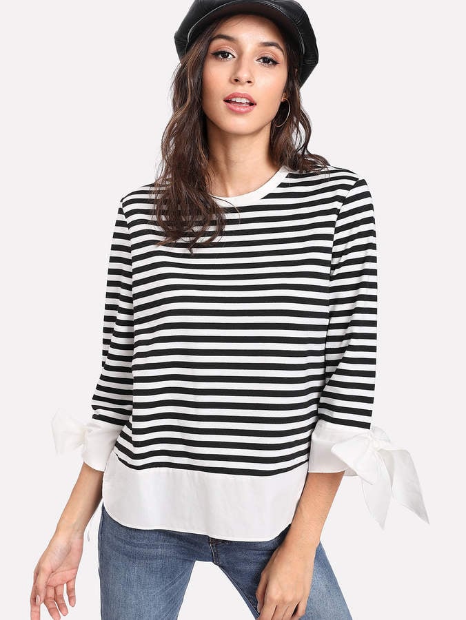 Shein Contrast Curved Tee