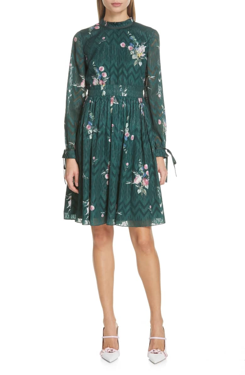 Ted Baker London Sofiya Floral Ribbon Tie Dress