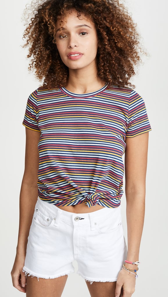 Madewell Striped Rena Knot Front Tee