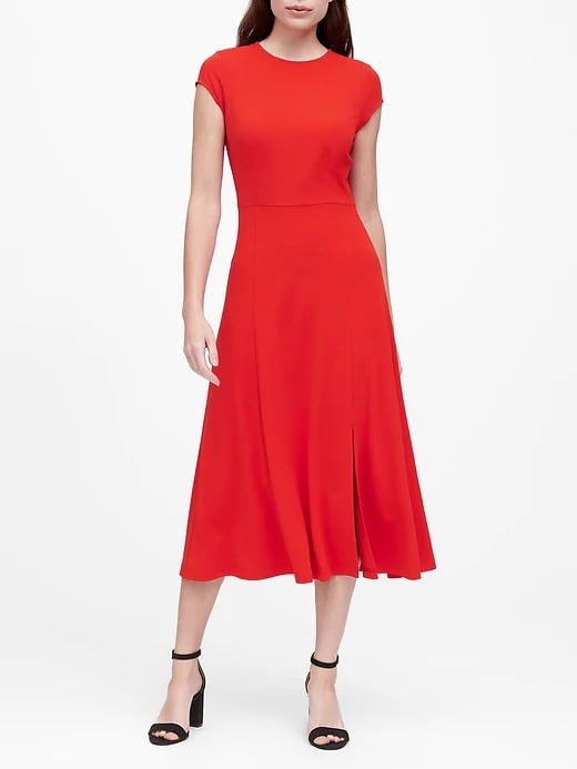 Soft Ponte Midi Dress With Slit