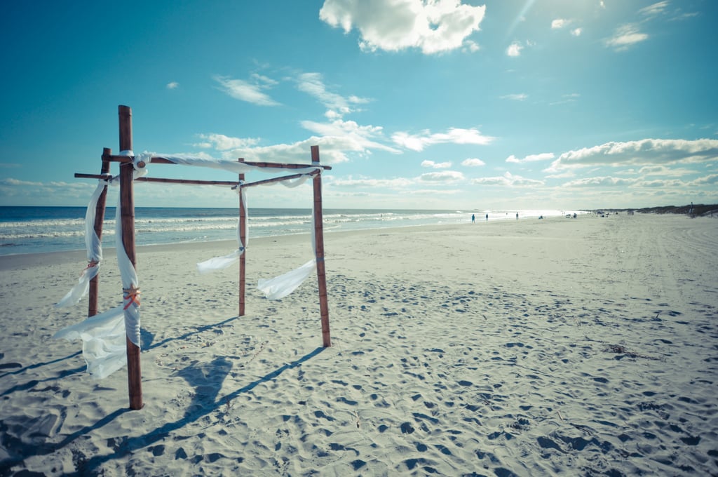 It S The Perfect Detail For A Simple Ceremony Setup Casual Beach
