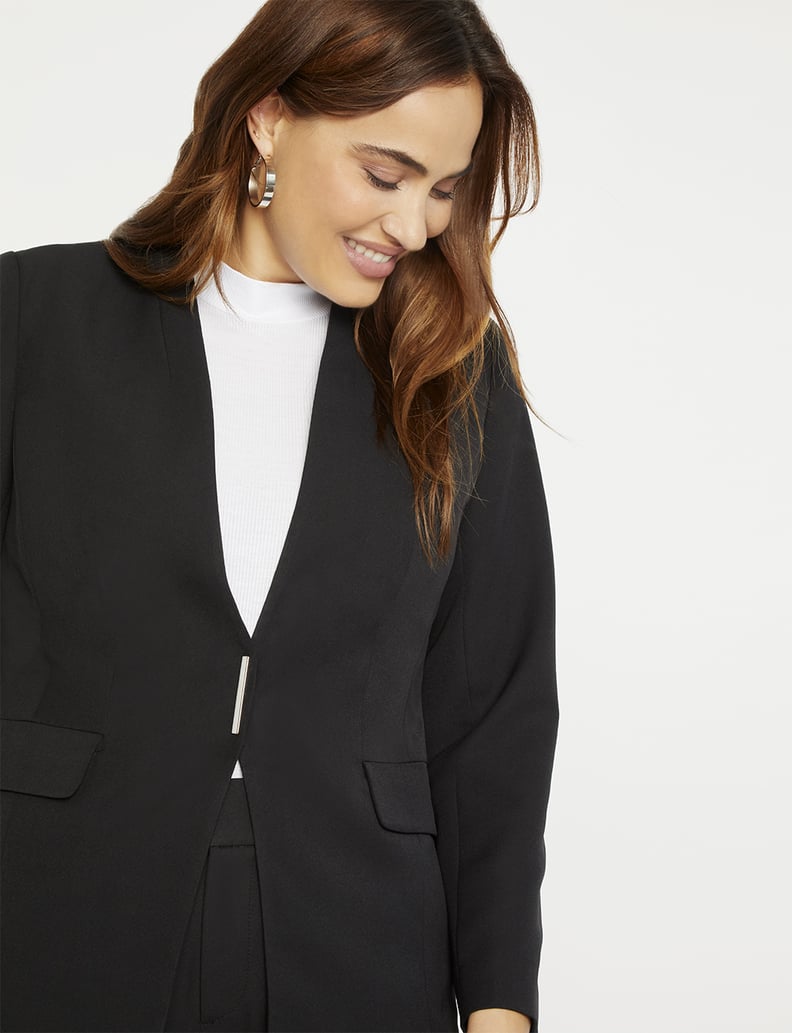 ELOQUII Collarless Venice Crepe Blazer