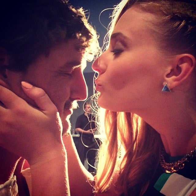 Sophie Turner looked ready to kiss her Game of Thrones costar Pedro Pascal when Natalie Dormer took this picture.
Source: Instagram user sophie_789