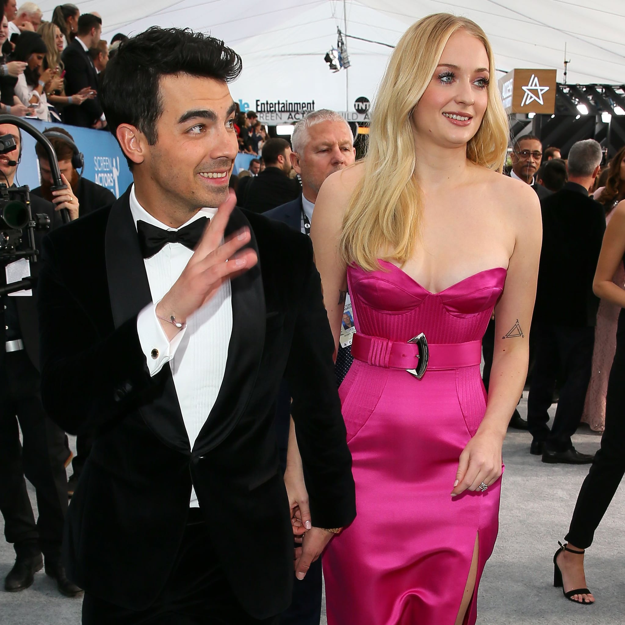 Los Angeles, CA, USA. 26th Jan 2020. Joe Jonas, Sophie Turner arrive at the  62nd Annual Grammy Awards red carpet held at the Staples Center on January  26, 2020 in Los Angeles