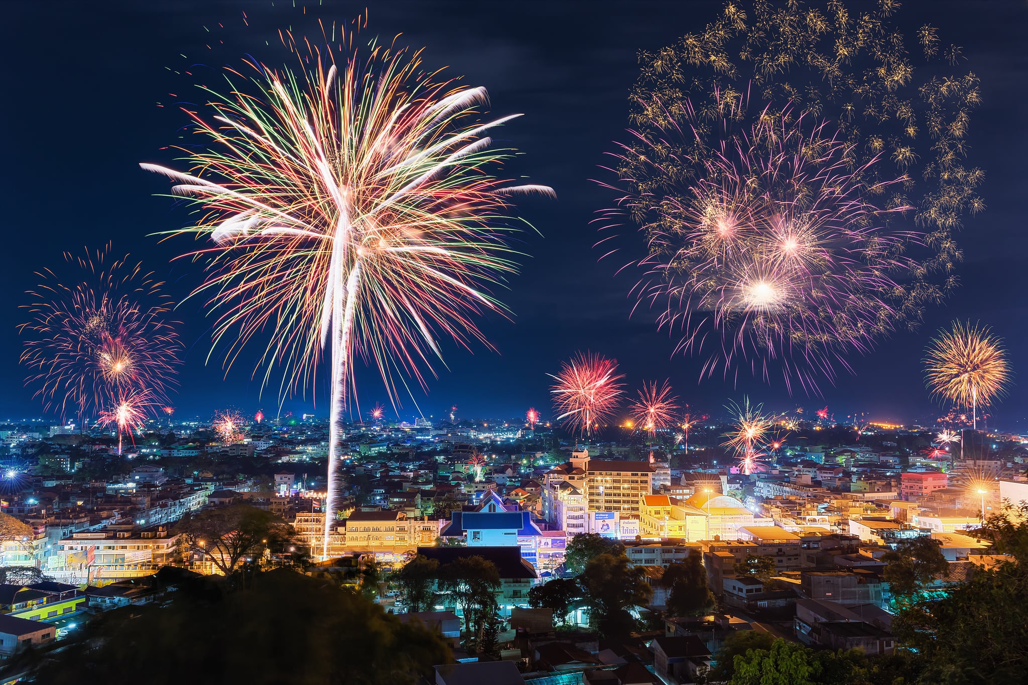 Holiday Zoom Background: New Year's Eve Village | 60 Holiday Zoom  Backgrounds That Will Make Virtual Celebrations Merry and Bright | POPSUGAR  Tech Photo 33