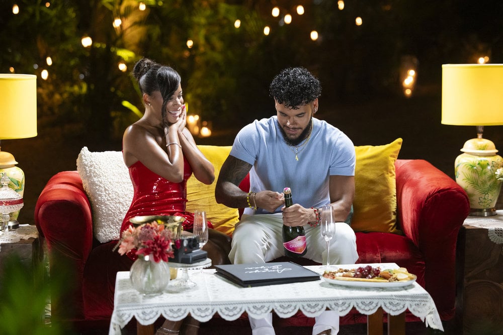 Amaya Espinal and Bryan Arenales during their final date on "Love Island USA".