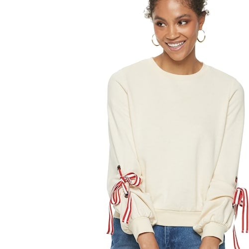 POPSUGAR Tie-Sleeve Sweatshirt