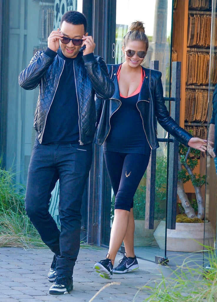 John Legend and Chrissy Teigen in LA December 2015