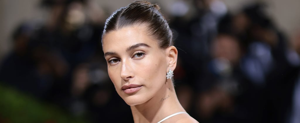 Hailey Bieber's Glazed-Doughnut Nails in Purple Chrome
