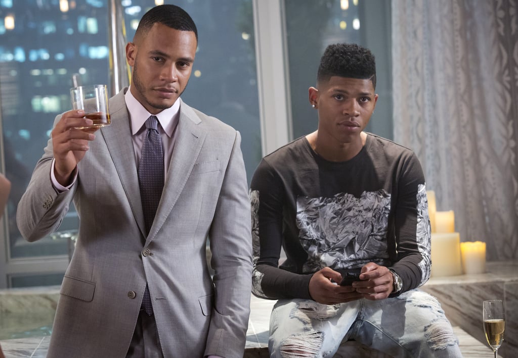 The brothers raise a glass.