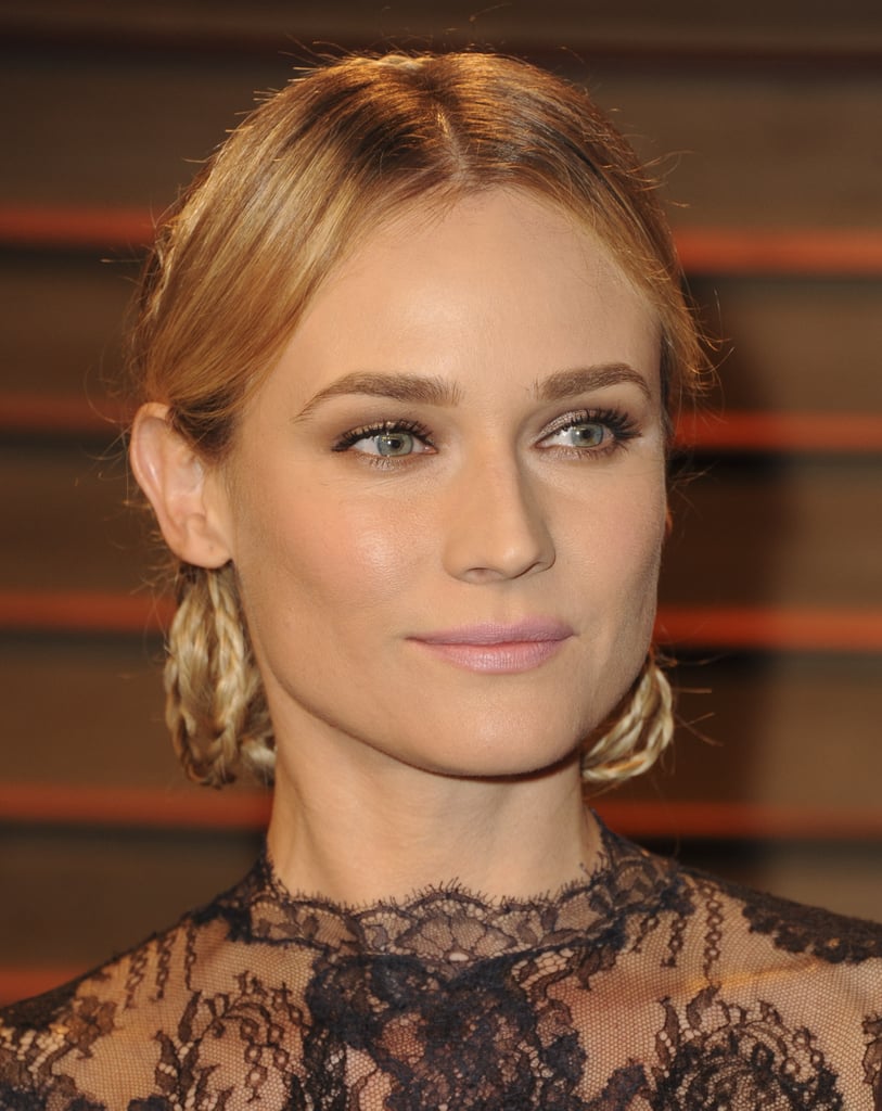 Diane Krugers Braided Do From The Front Diane Kruger Hair At The Vanity Fair Oscars Party 