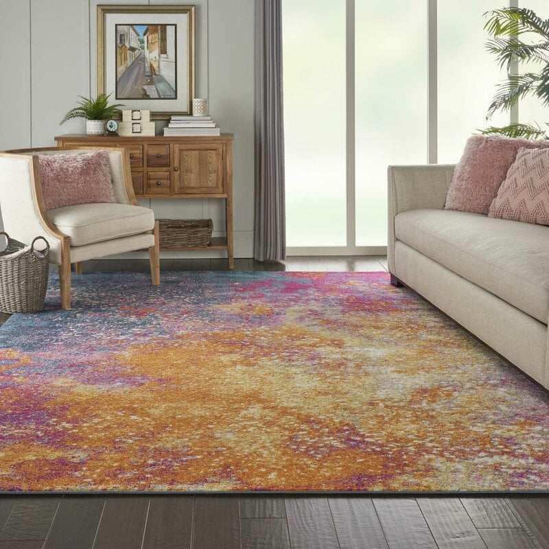 Viv + Rae Shortwood Pink/Yellow Area Rug