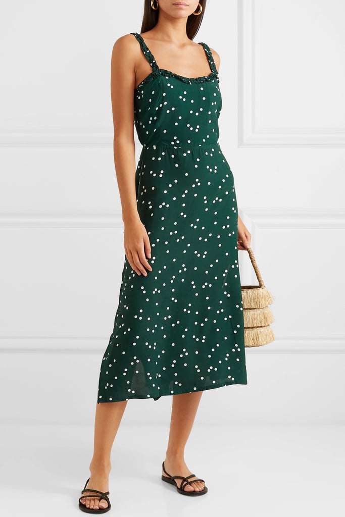 Faithfull the Brand Gizele Cutout Polka Dot Midi Dress