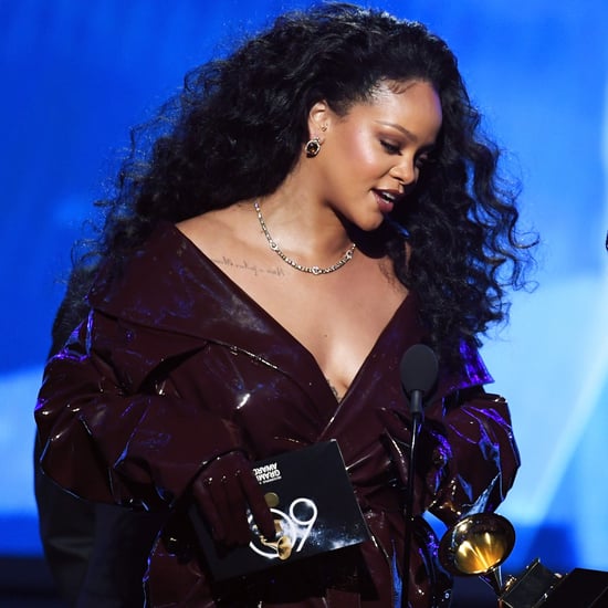 Rihanna's Latex Coat at the Grammys 2018