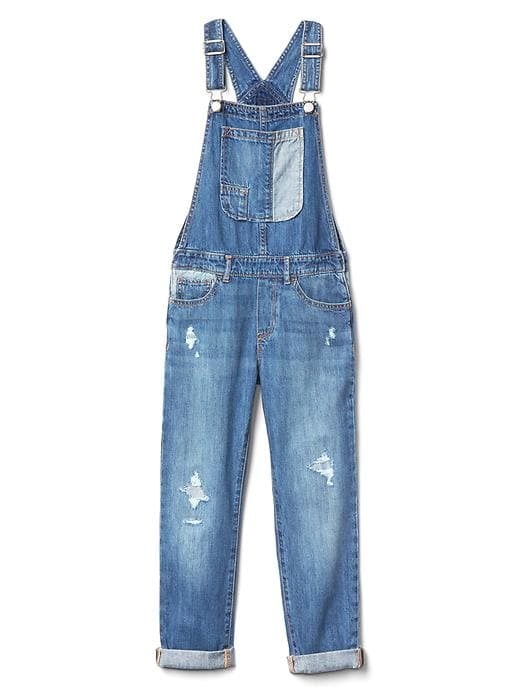 Patchwork Denim Girlfriend Overalls