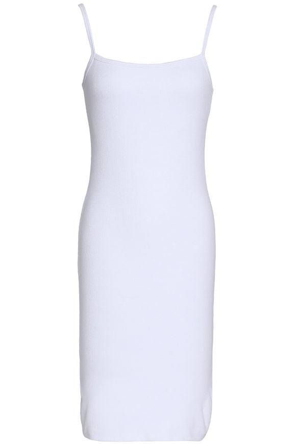 Kourtney Kardashian's White Ribbed Minidress | POPSUGAR Fashion