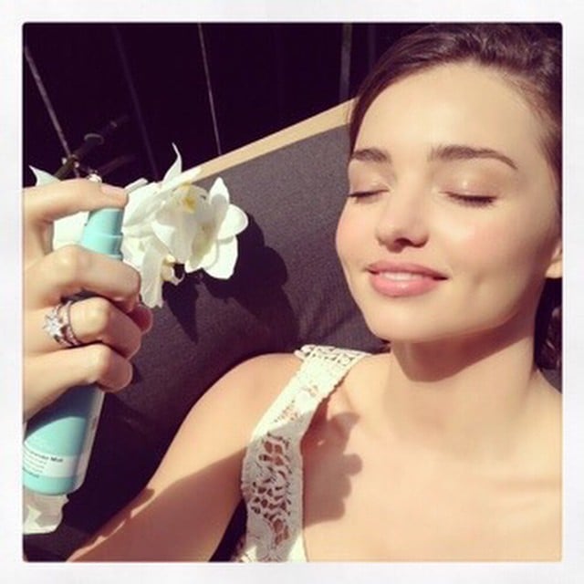 Miranda Kerr spritzed on calming lavender mist from her brand Kora Organics. 
Source: Instagram user mirandakerr