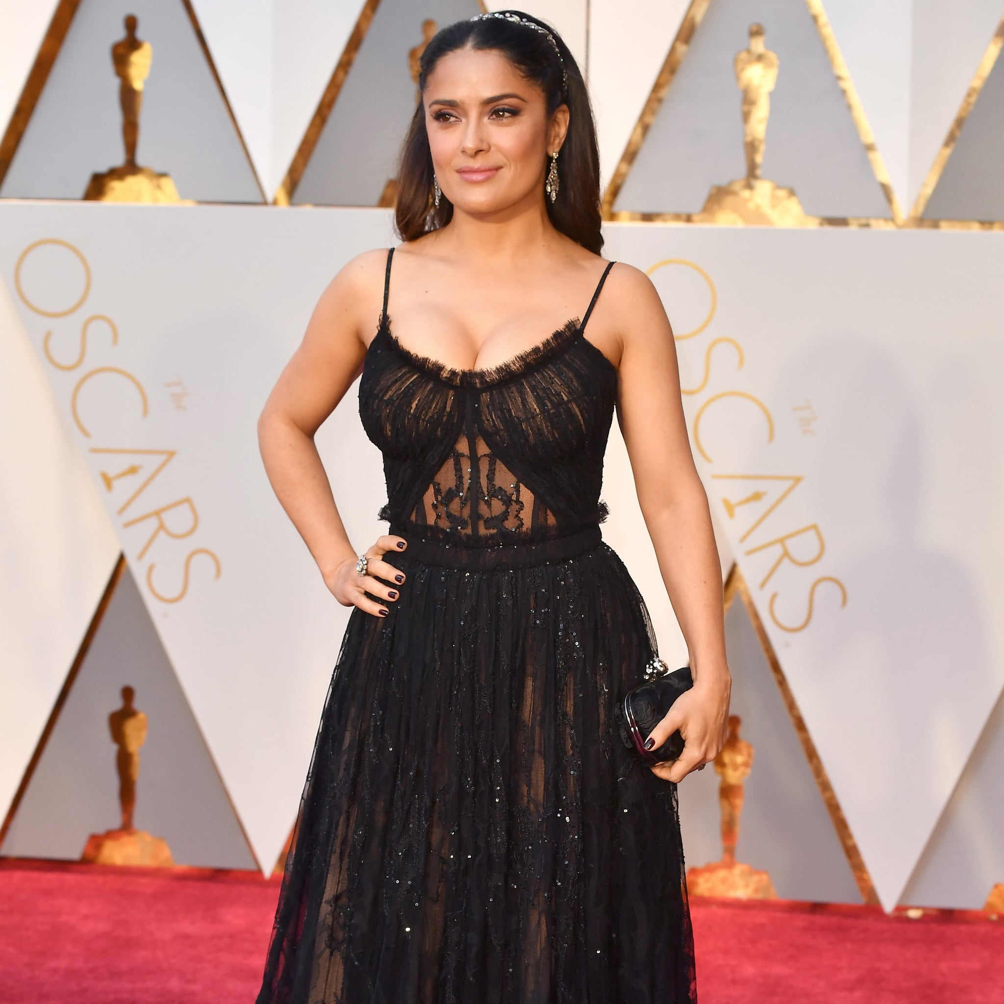 Salma Hayek Alexander Dress 2017 Oscars POPSUGAR Latina