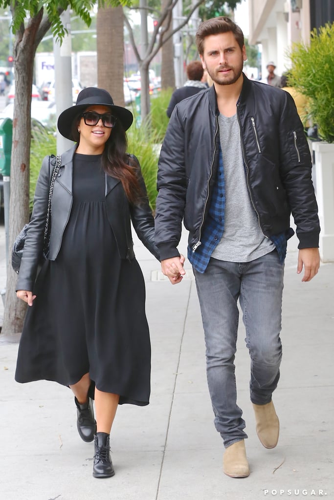 Kourtney Kardashian held hands with Scott Disick in LA on Friday.