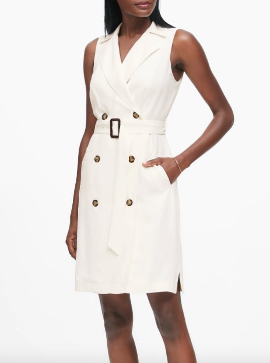 Petite Double-Breasted Trench Dress