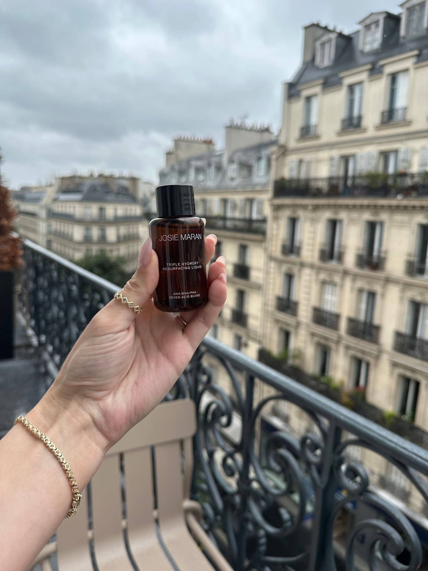 The bottle packaging of Josie Maran's Triple Hydroxy Resurfacing Liquid