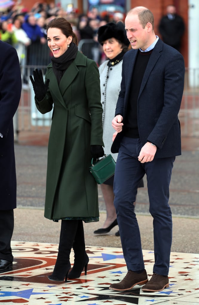 Kate Middleton's Green Sportmax Coat Blackpool March 2019