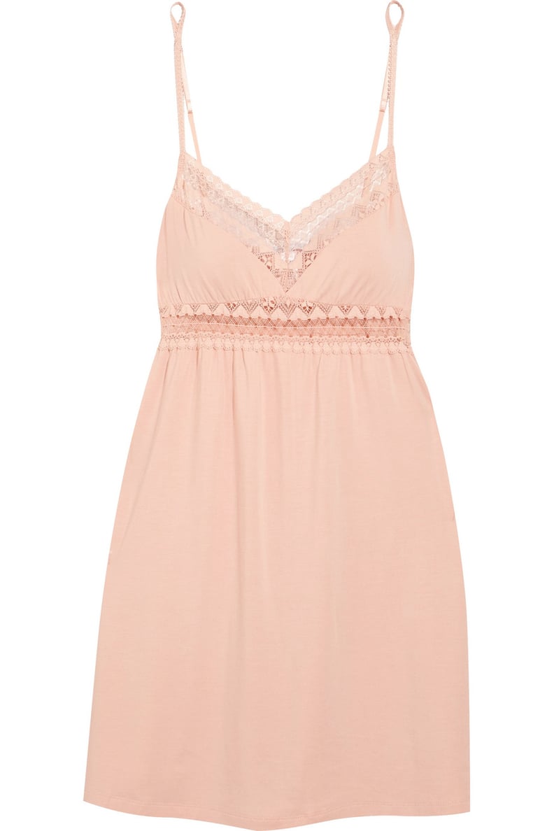 Eberjey Violeta Lace-Trimmed Stretch-Modal Jersey Chemise