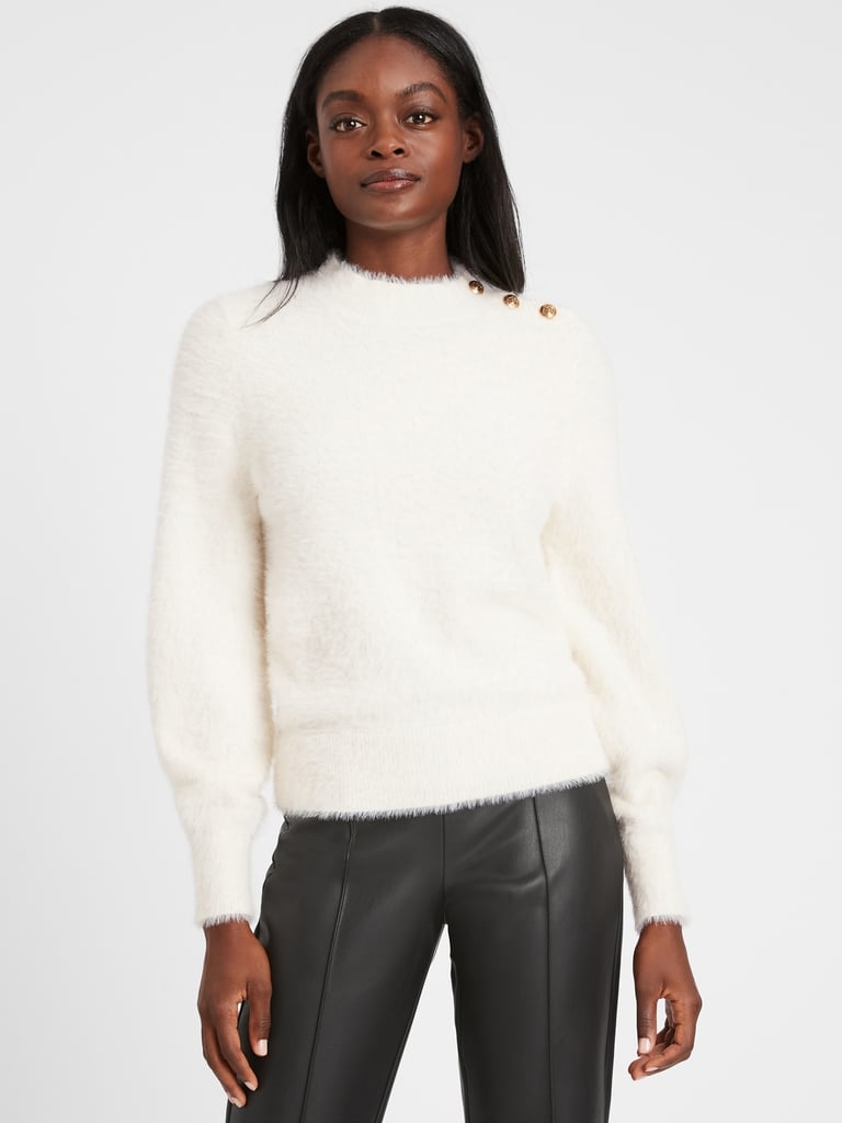 Banana Republic Fuzzy Puff-Sleeve Sweater