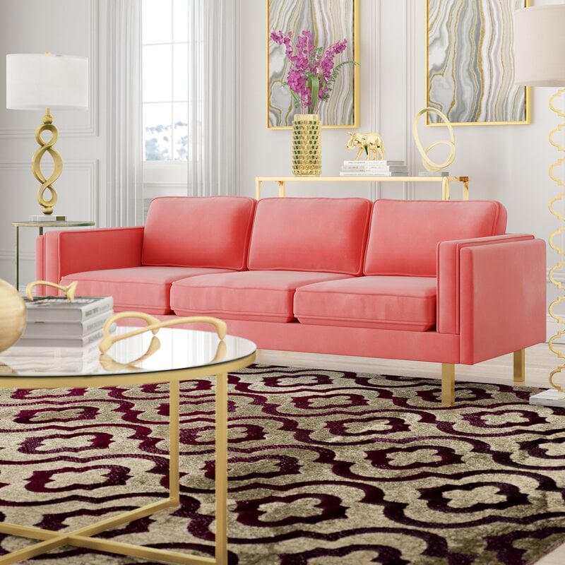 Stoughton velvet store square arm sofa