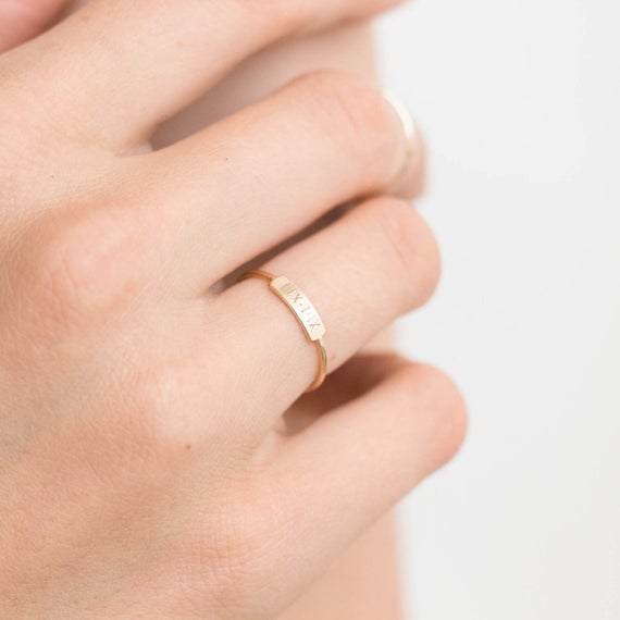 Personalized Bar Ring