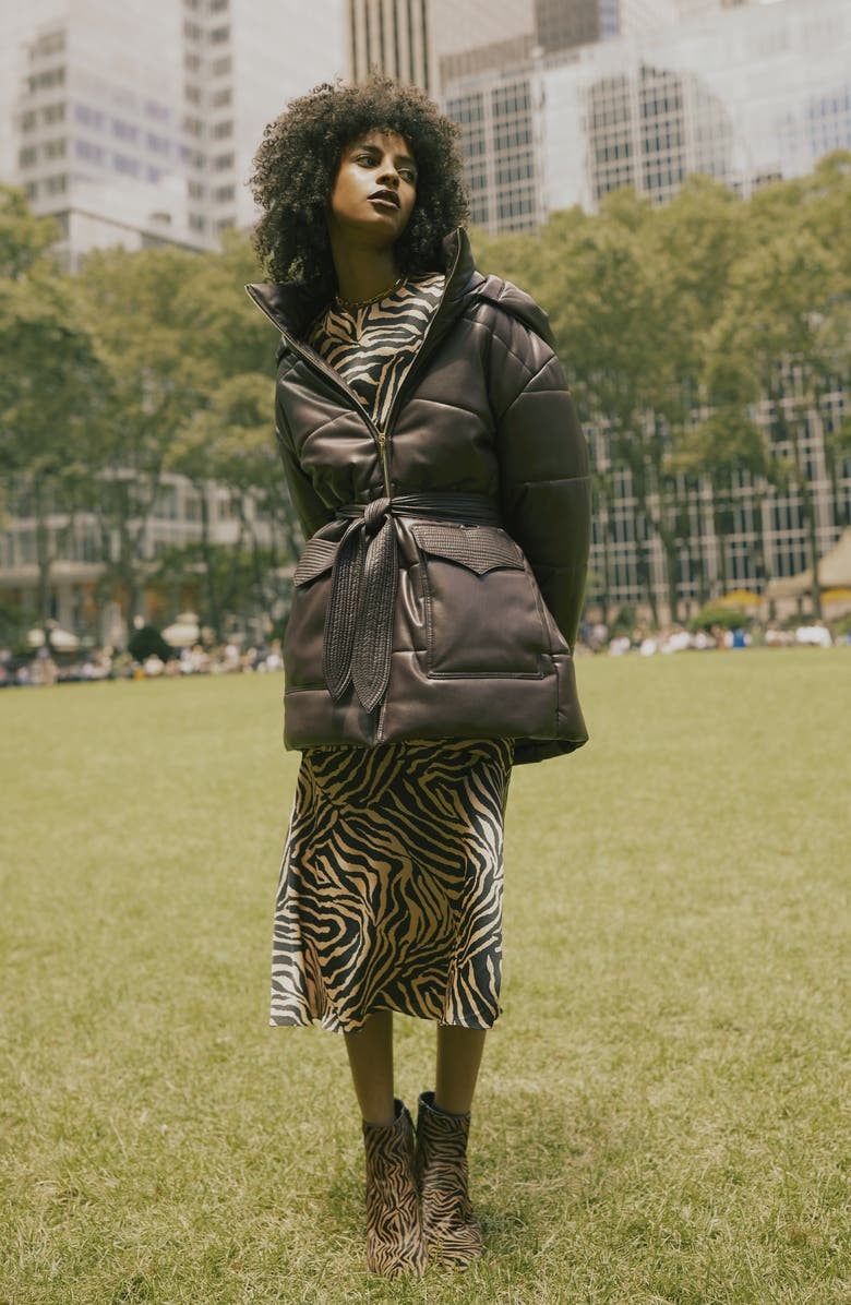 Chelsea28 Print Long Sleeve Midi Dress 