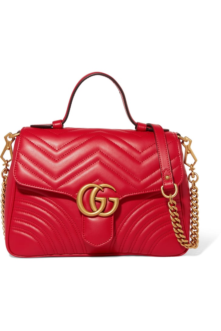 Gucci GG Marmont Quilted Leather Shoulder Bag | Jennifer Lopez J Lo Red ...