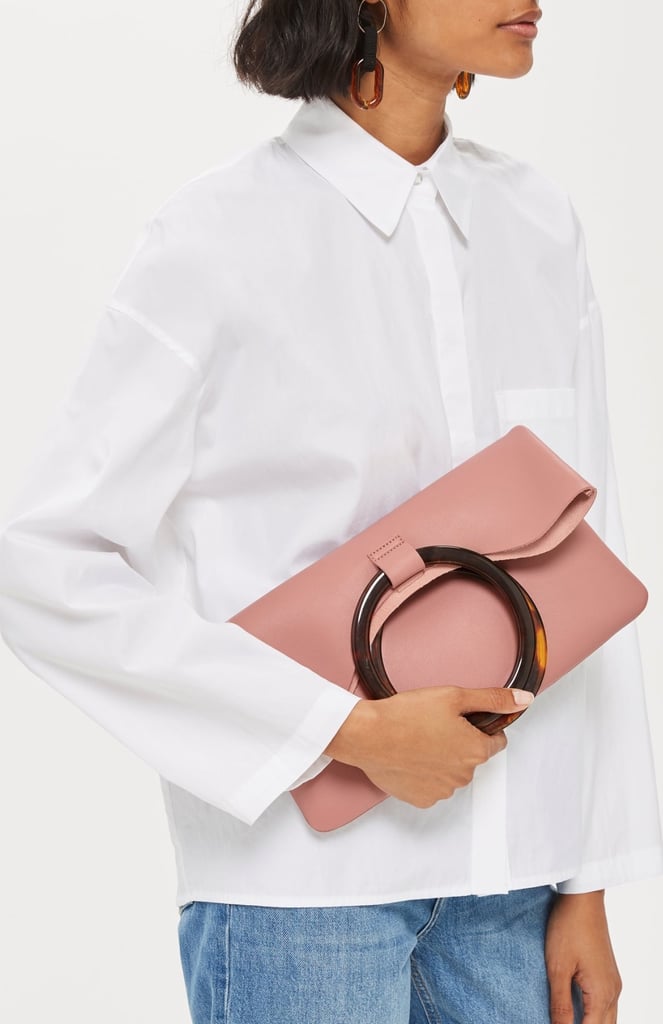 Topshop Cookie Faux Leather Clutch