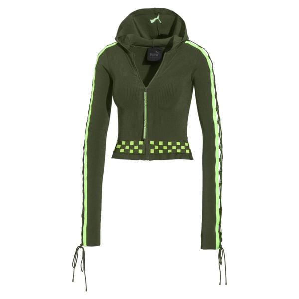 FENTY Laced Sleeve Sweater Zip Hoodie