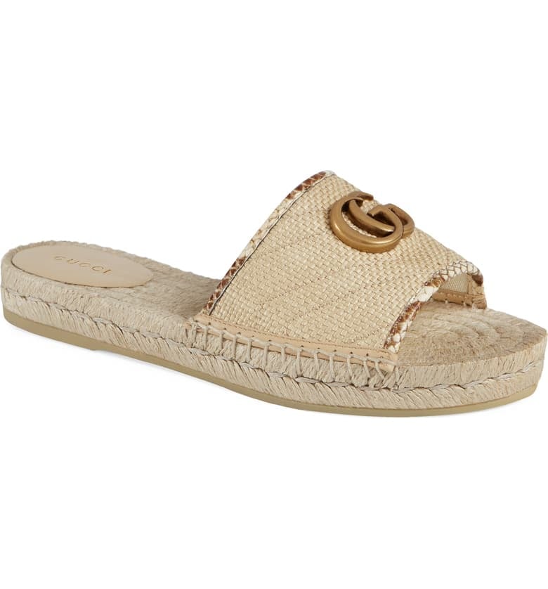 Gucci Pilar Espadrille Slide Sandals