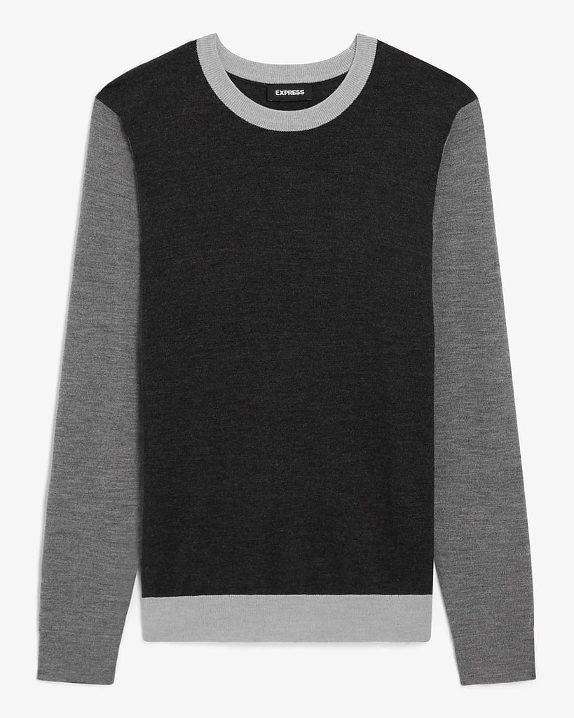 Shop Similar: Express Colorblock Merino Wool Crew Neck Sweater