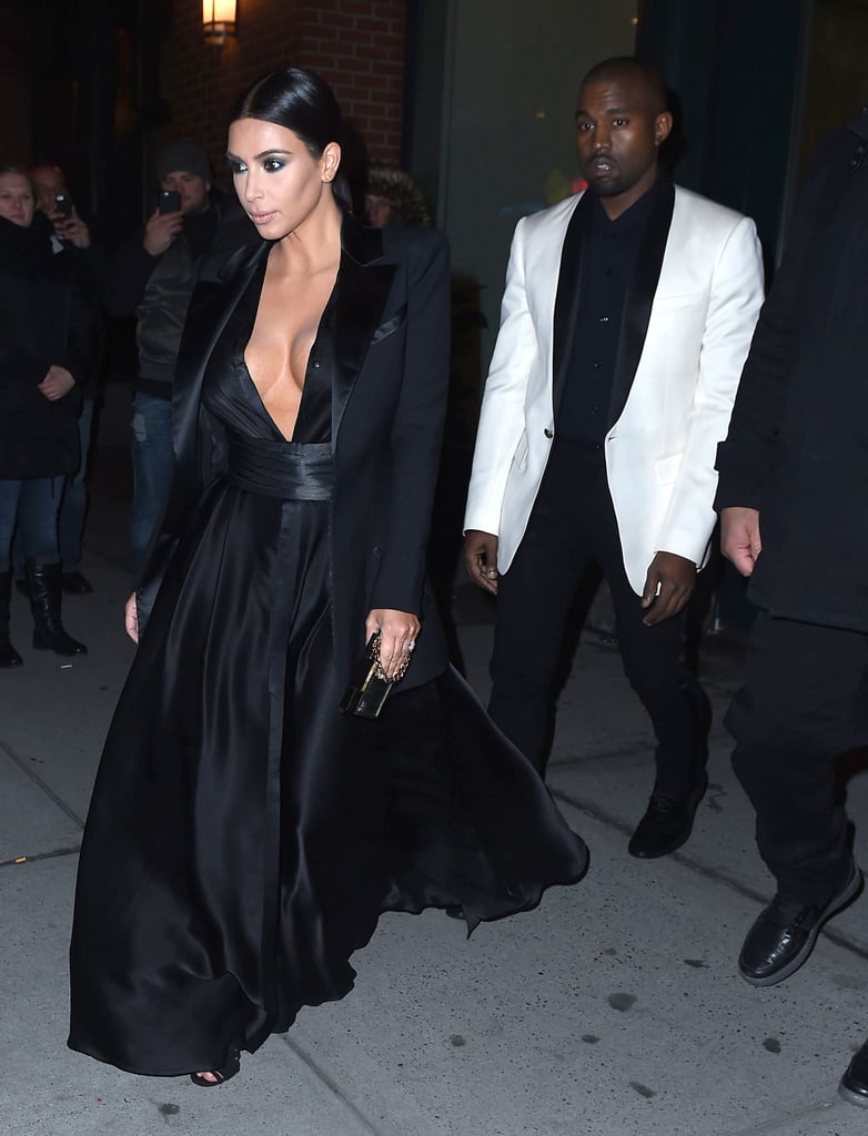 Kim Kardashian and Kanye West got all dressed up for a Thursday-night dinner in NYC.