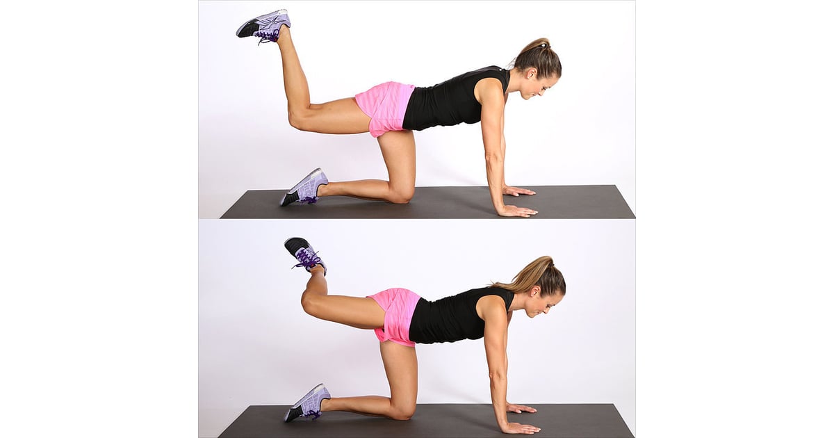 Donkey Kick Pulses NoEquipment Butt Workout POPSUGAR Fitness Photo 4