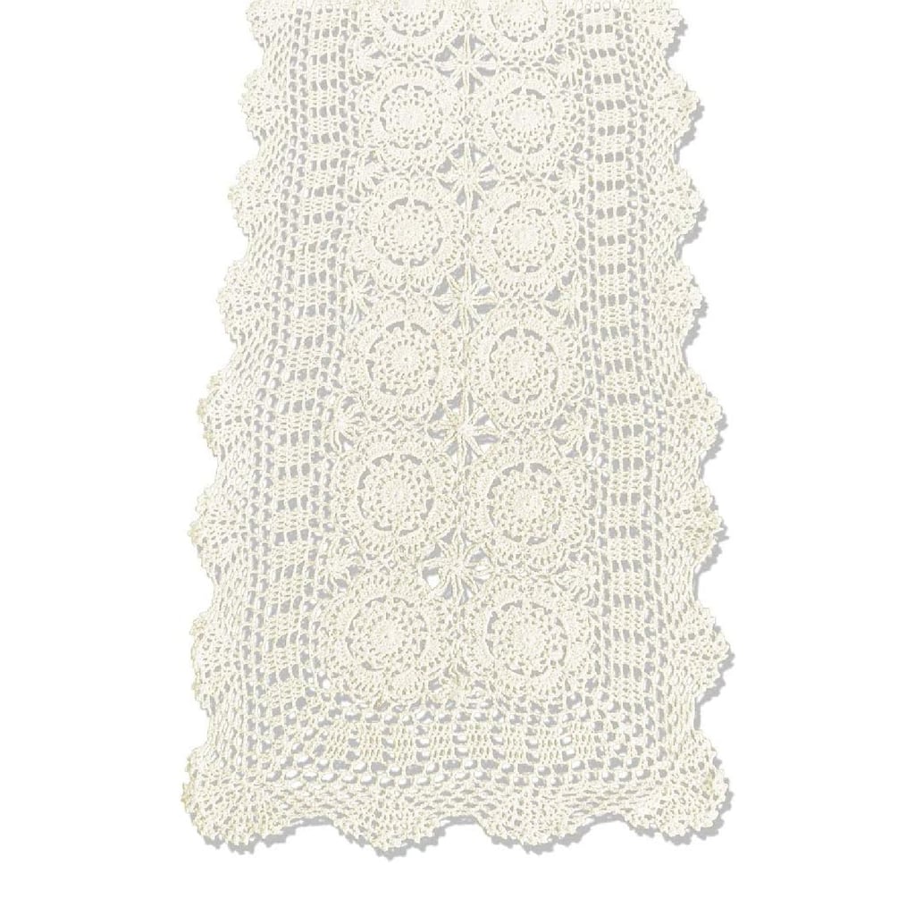 KEPSWET Cotton Handmade Crochet Lace Table Runner