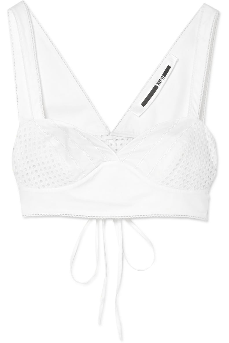 McQ Broderie Anglaise Cotton Bra Top