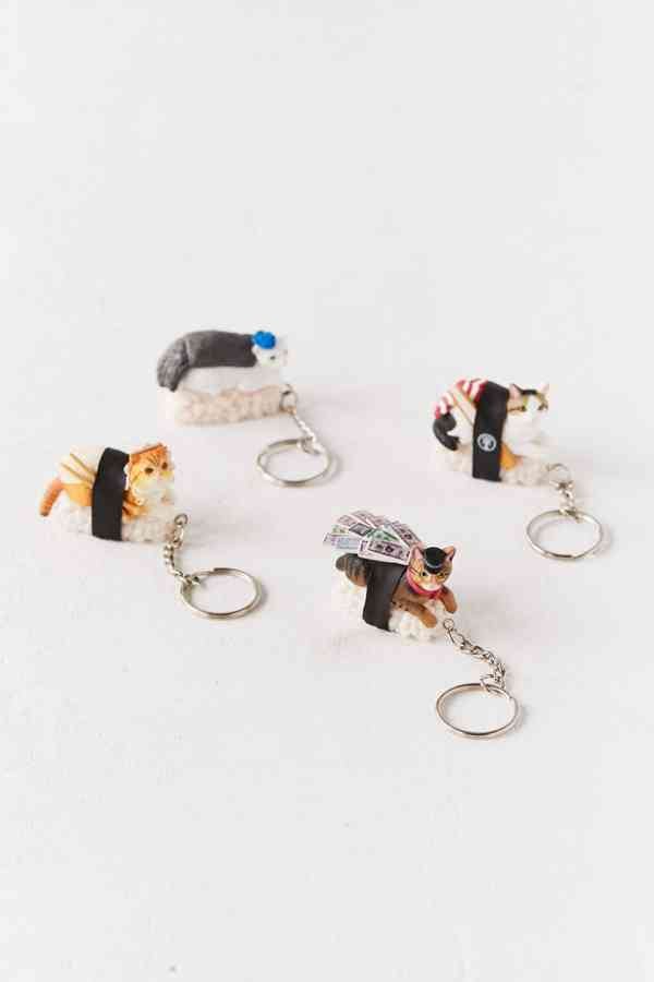 Sushi Roll Cat Keychains