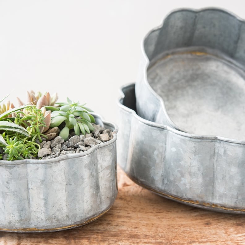 Scalloped Metal Planter