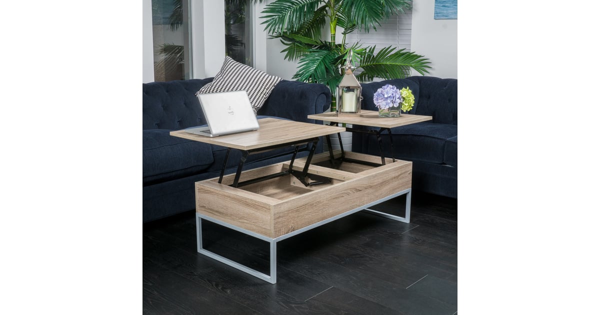 GDF Studio Ditmar Natural Brown Lift Top Storage Coffee Table The