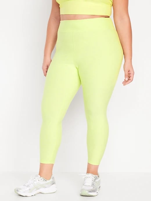 High-Waisted PowerSoft Ribbed 7/8 Leggings