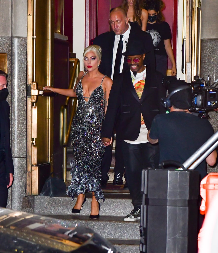 Lady Gaga Wearing a Shimmering Georges Hobeika Gown