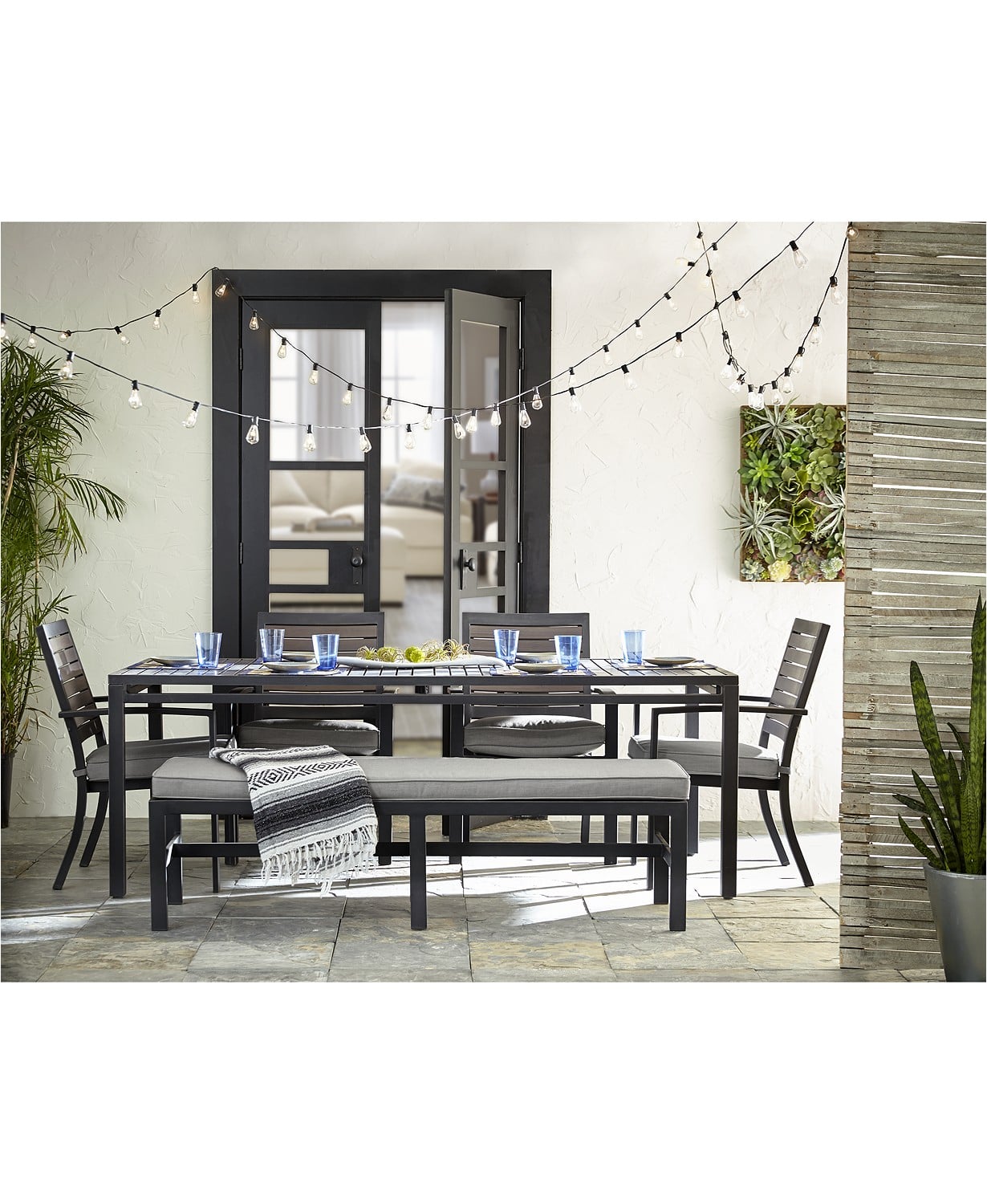 outdoor aluminum table on Furniture Marlough Ii Outdoor Aluminum 6 Piece Dining Set 70 Outdoor Furniture Pieces That Are On Sale This Memorial Day Popsugar Home Photo 58