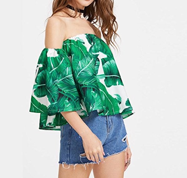 Stylish&Young Leaf Print Top