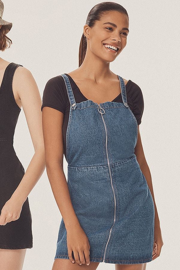 UO Denim Zipper Cross-Back Dress